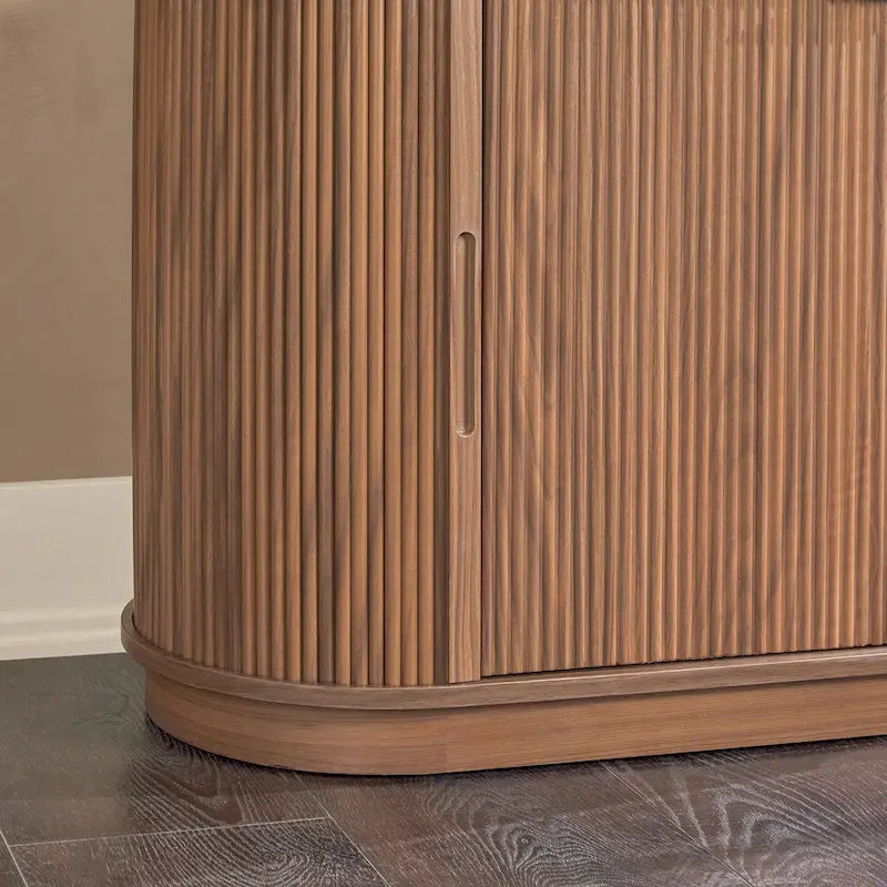 Meuble TV cheminée de style moderne de 70 pouces avec finition à rainures verticales