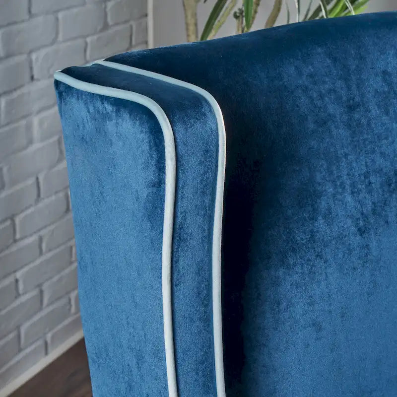 Fauteuil de club en velours à dossier haut de 25,9 po avec dossier large