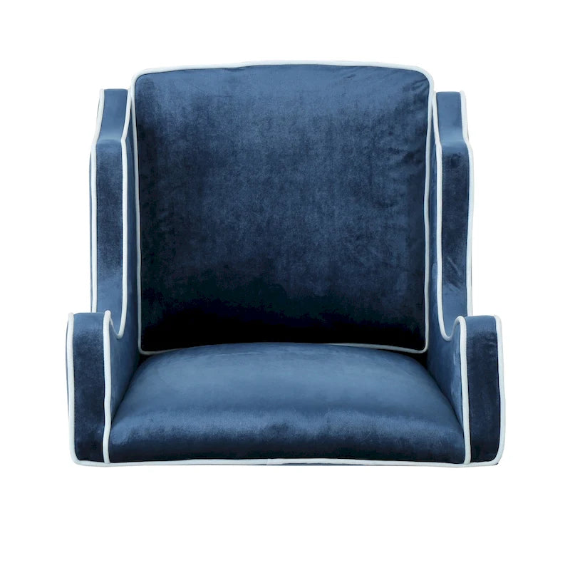 Fauteuil de club en velours à dossier haut de 25,9 po avec dossier large