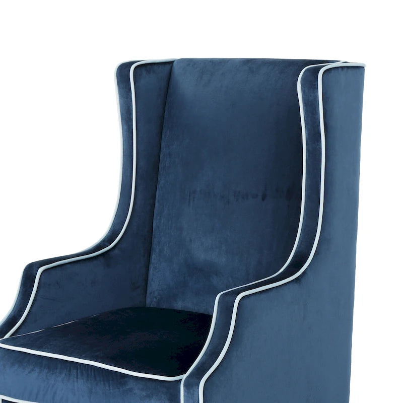 Fauteuil de club en velours à dossier haut de 25,9 po avec dossier large
