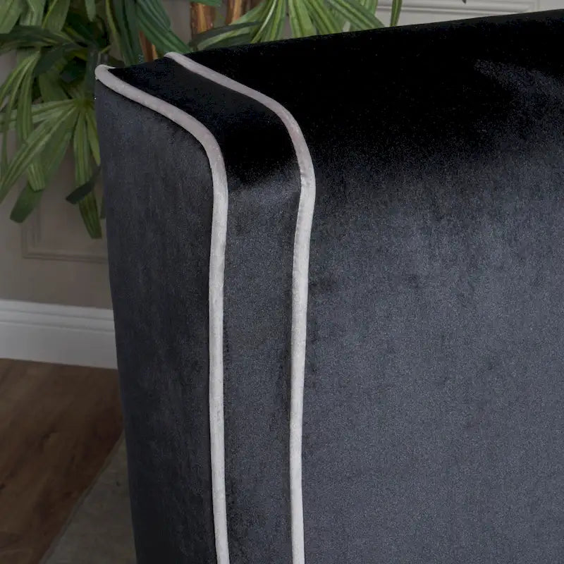 Fauteuil de club en velours à dossier haut de 25,9 po avec dossier large