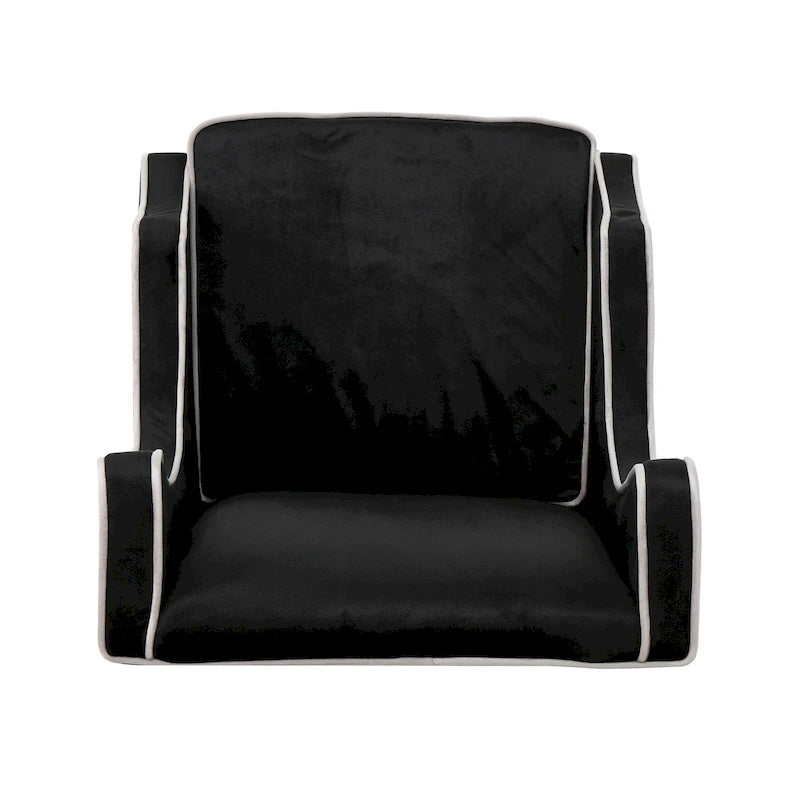Fauteuil de club en velours à dossier haut de 25,9 po avec dossier large