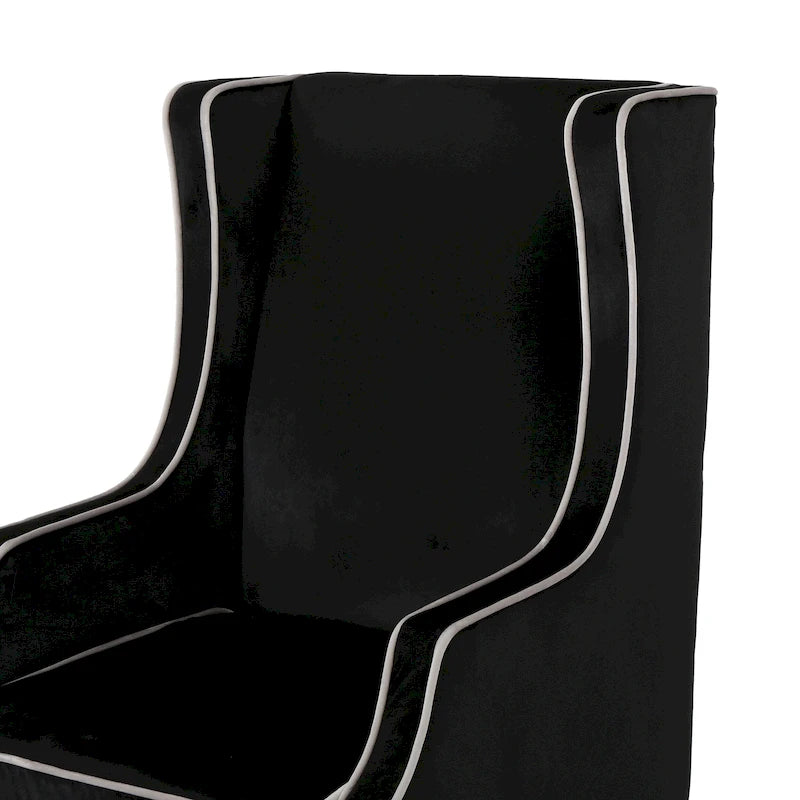 Fauteuil de club en velours à dossier haut de 25,9 po avec dossier large