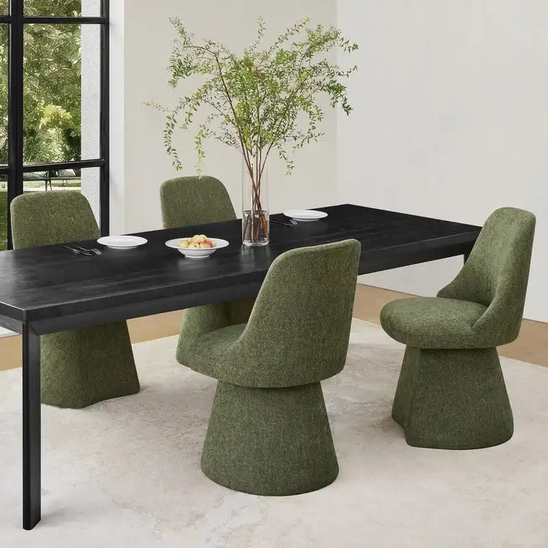 Chaise de salle à manger pivotante sans accoudoirs et rembourrée