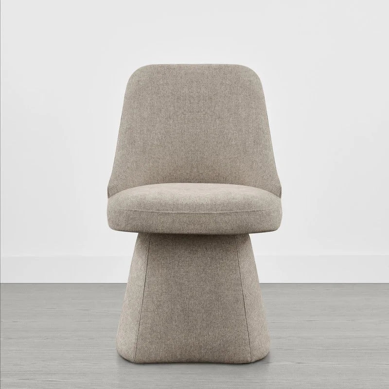 Chaise de salle à manger pivotante sans accoudoirs et rembourrée