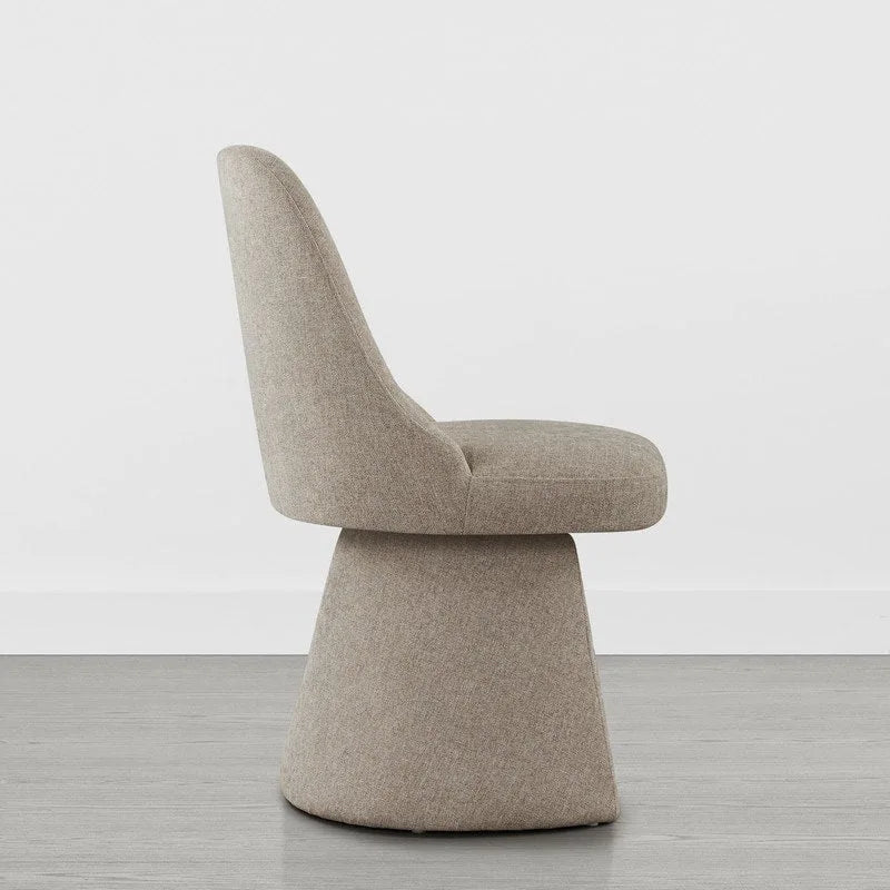 Chaise de salle à manger pivotante sans accoudoirs et rembourrée