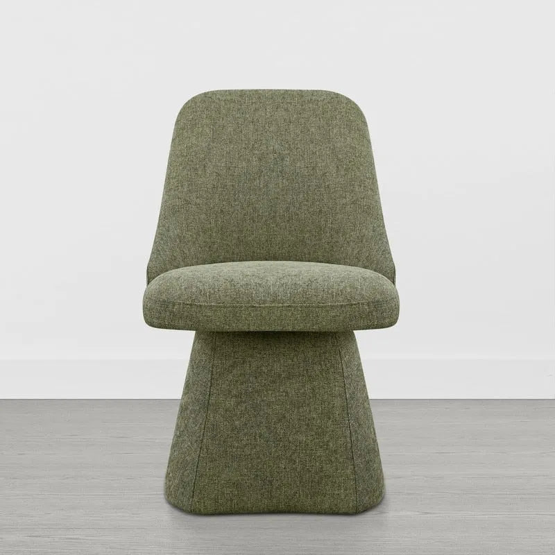 Chaise de salle à manger pivotante sans accoudoirs et rembourrée