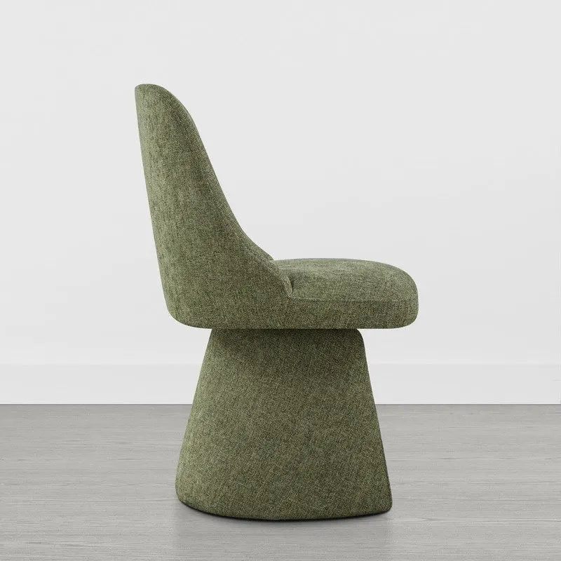Chaise de salle à manger pivotante sans accoudoirs et rembourrée