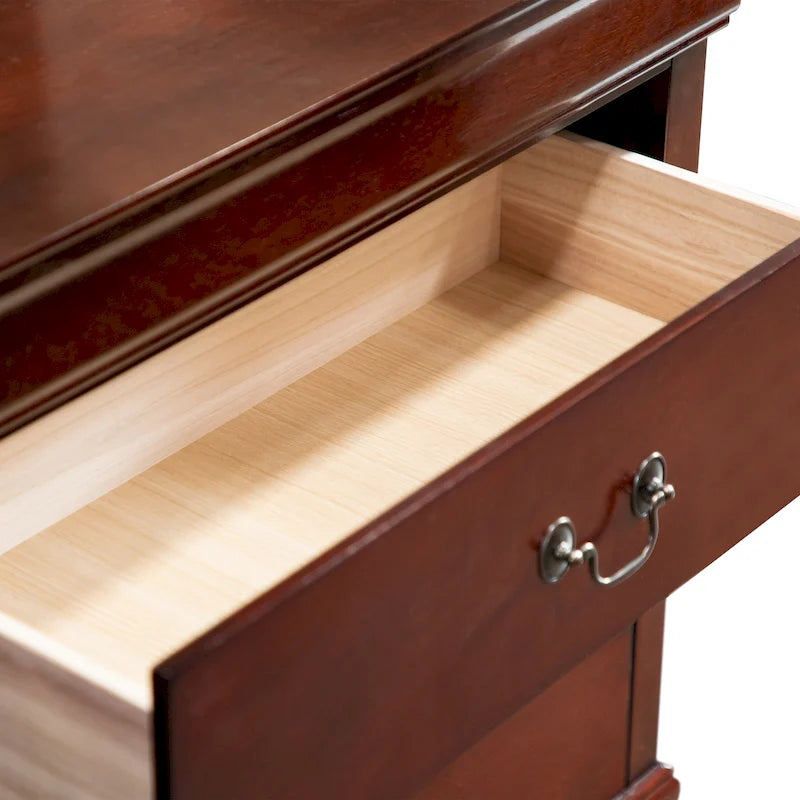 Série de commodes traditionnelles en bois massif à 6 tiroirs
