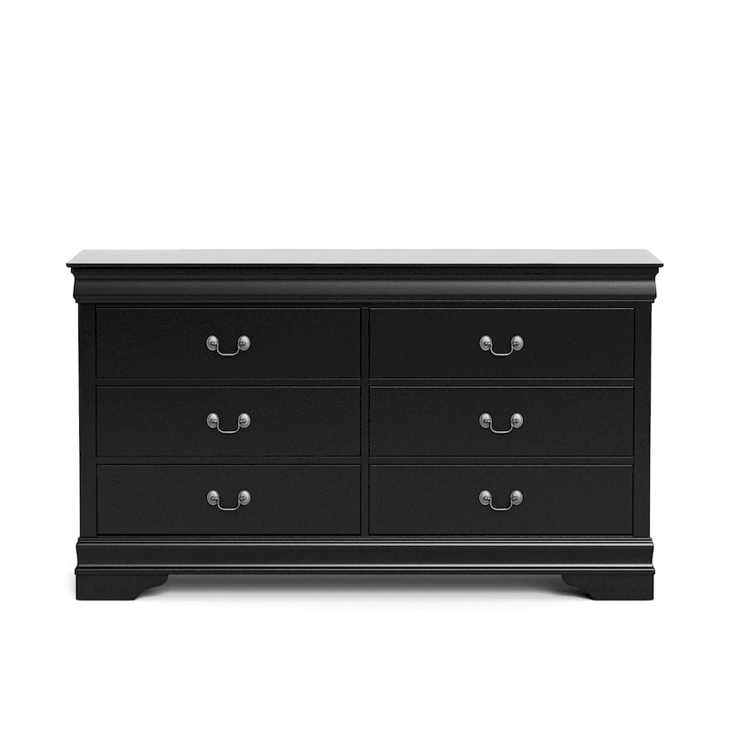 Série de commodes traditionnelles en bois massif à 6 tiroirs