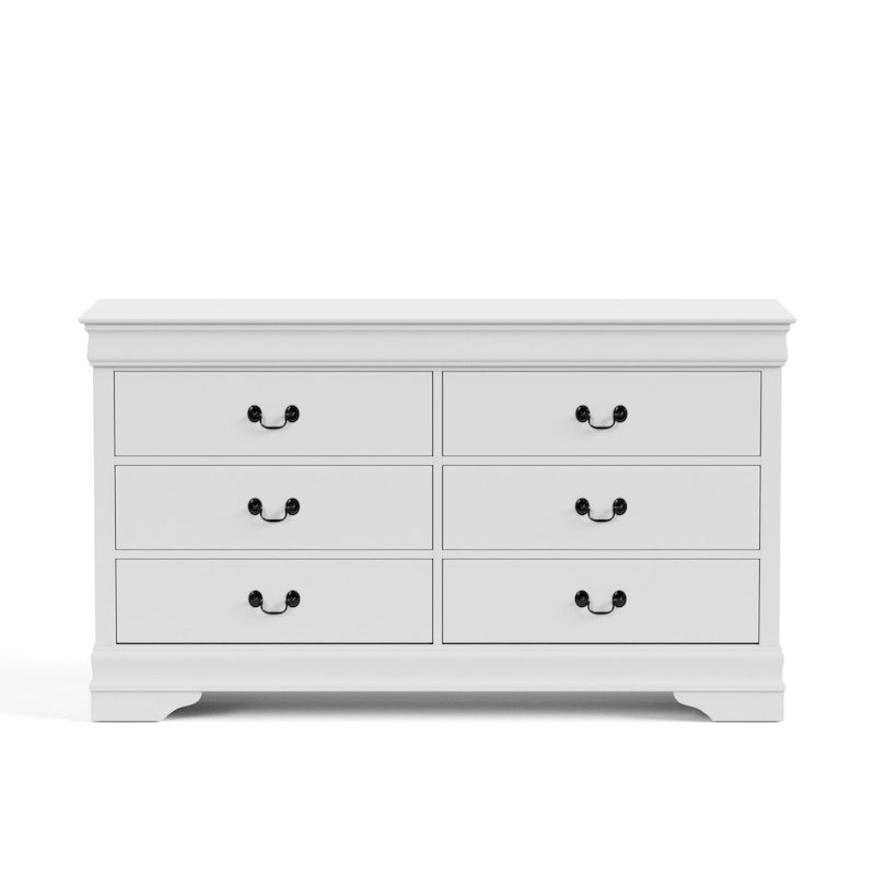 Série de commodes traditionnelles en bois massif à 6 tiroirs