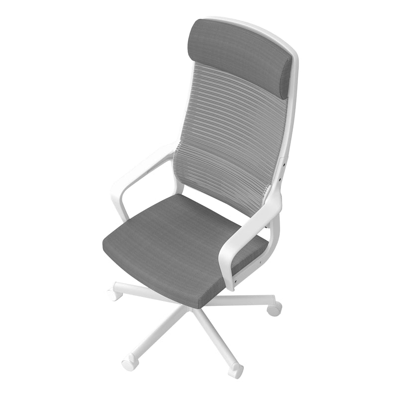 Fauteuil de bureau ergonomique pivotant en tissu moderne avec hauteur réglable