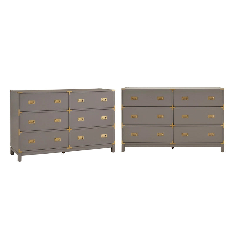 Commode de campagne à accents dorés