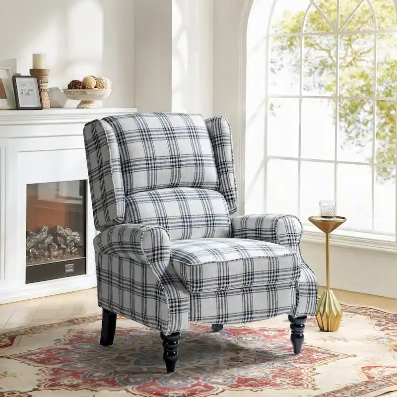 Fauteuil inclinable manuel classique en tissu avec oreilles