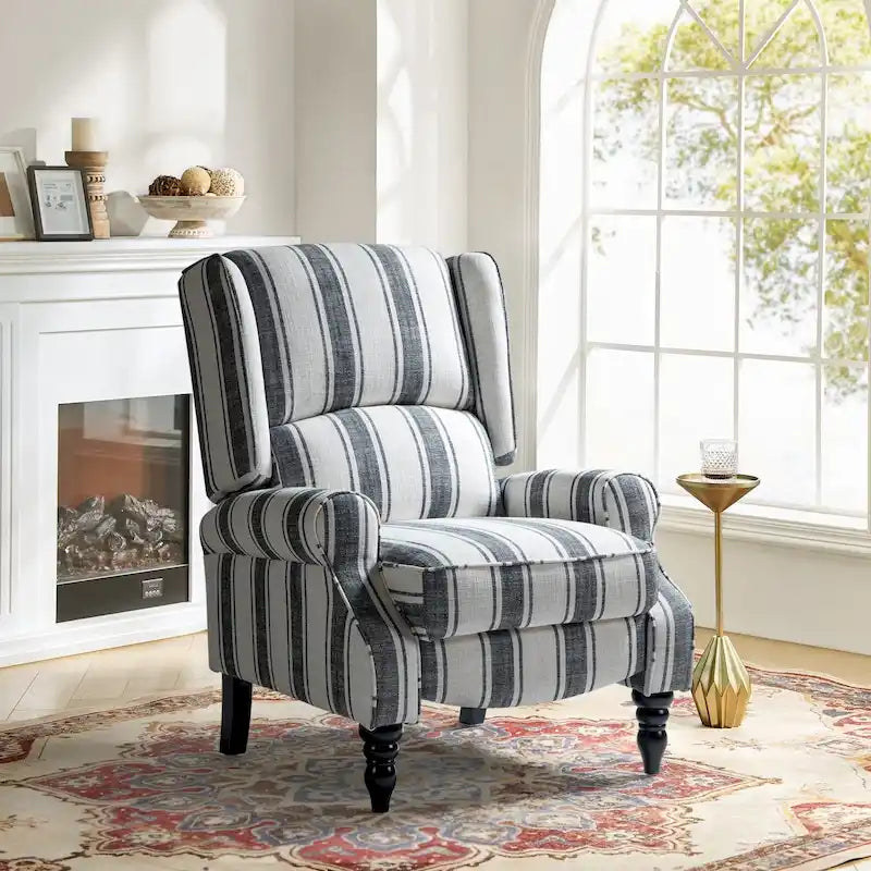 Fauteuil inclinable manuel classique en tissu avec oreilles