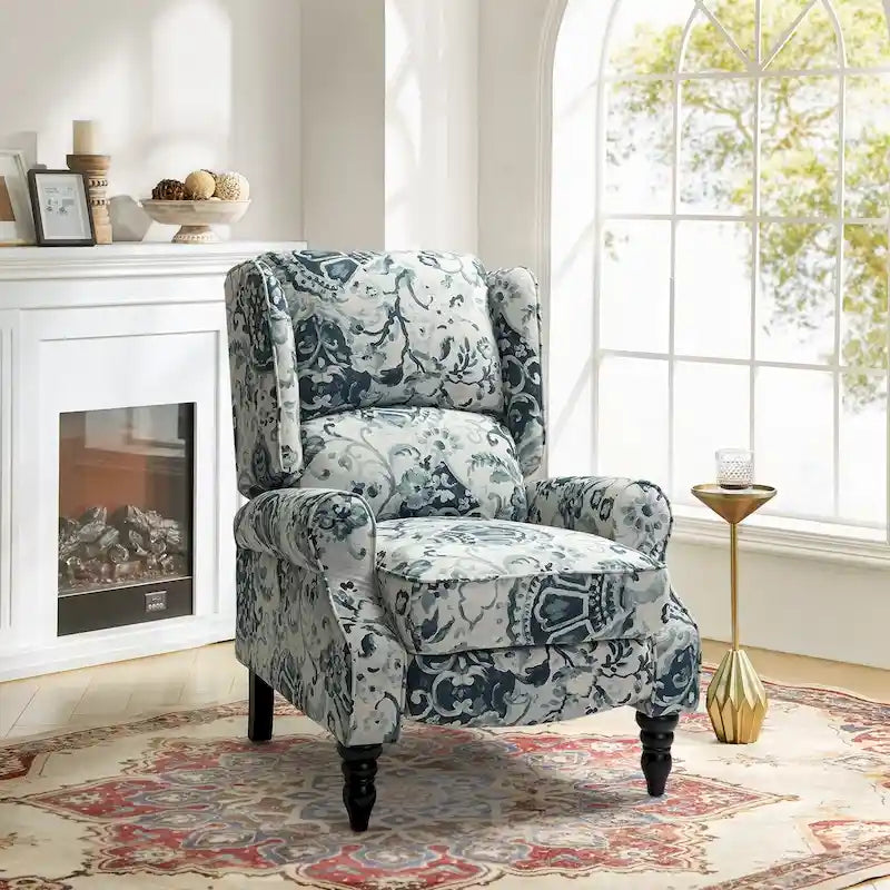Fauteuil inclinable manuel classique en tissu avec oreilles