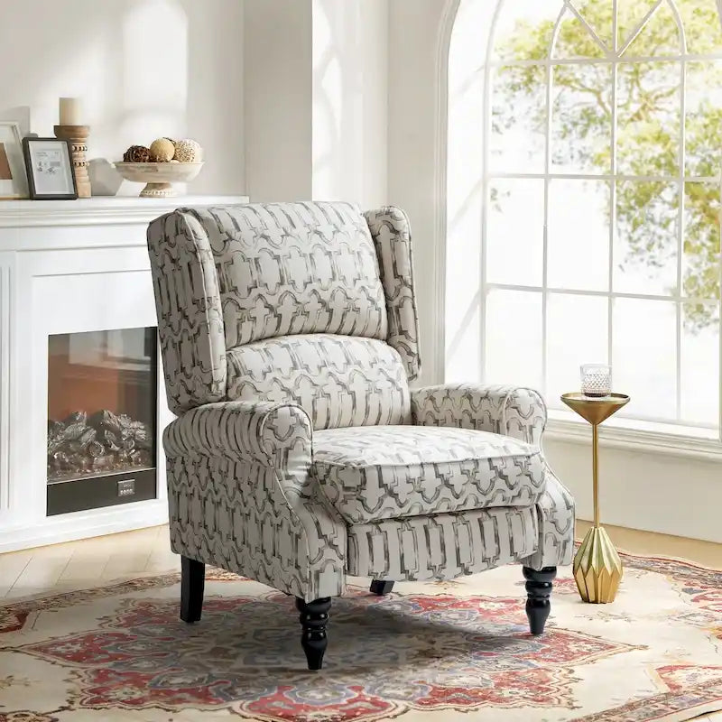 Fauteuil inclinable manuel classique en tissu avec oreilles