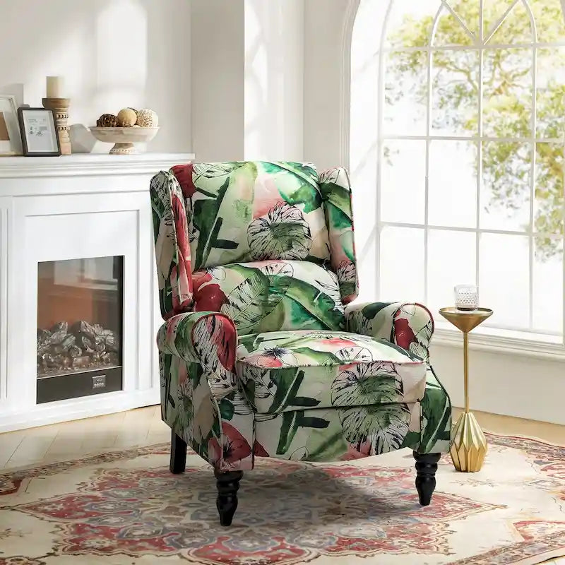 Fauteuil inclinable manuel classique en tissu avec oreilles