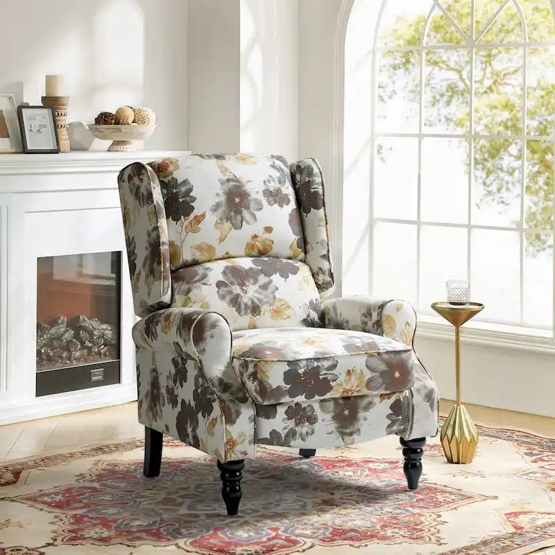 Fauteuil inclinable manuel classique en tissu avec oreilles