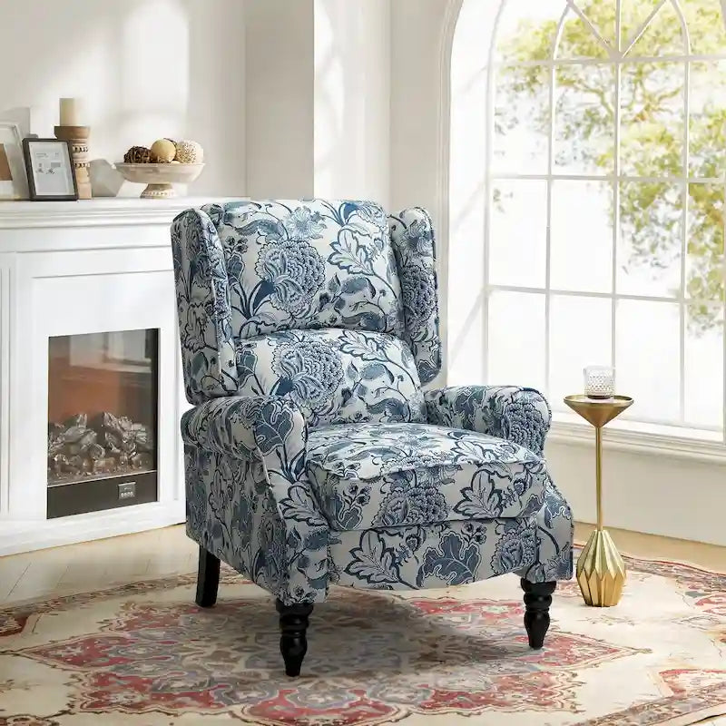 Fauteuil inclinable manuel classique en tissu avec oreilles