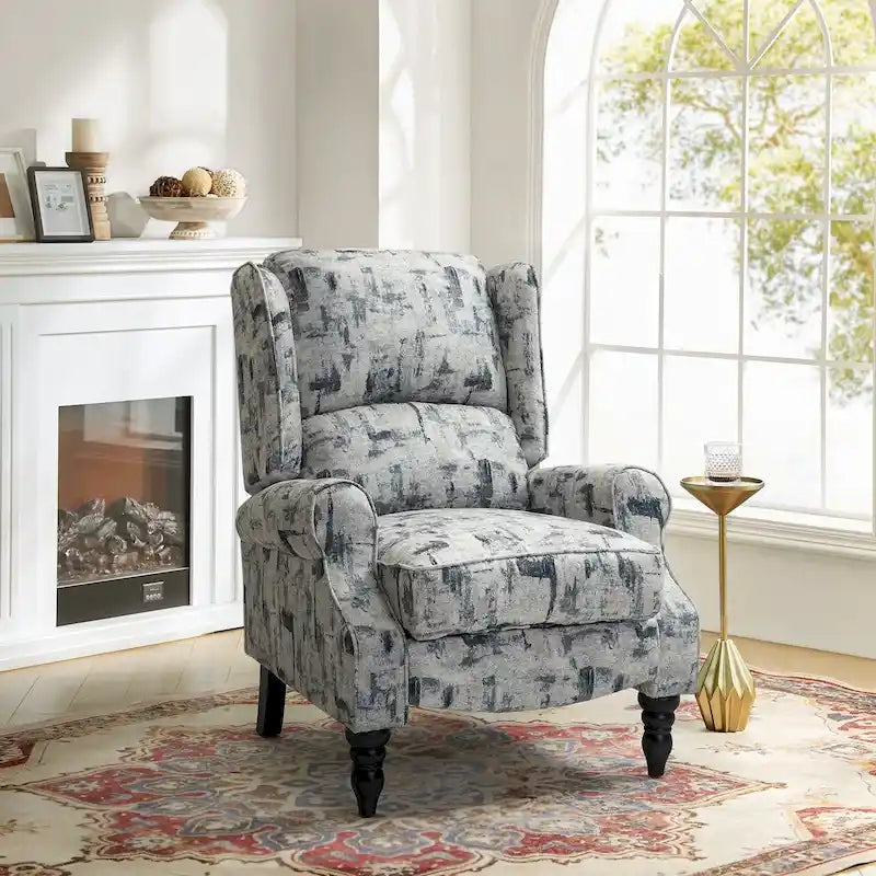 Fauteuil inclinable manuel classique en tissu avec oreilles