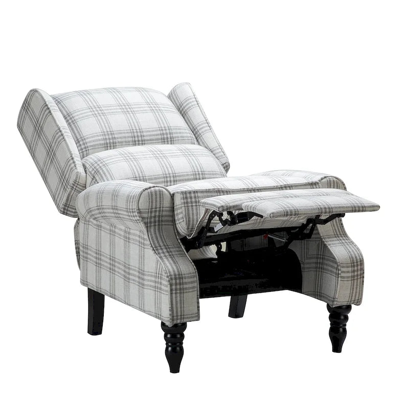 Fauteuil inclinable manuel classique en tissu avec oreilles