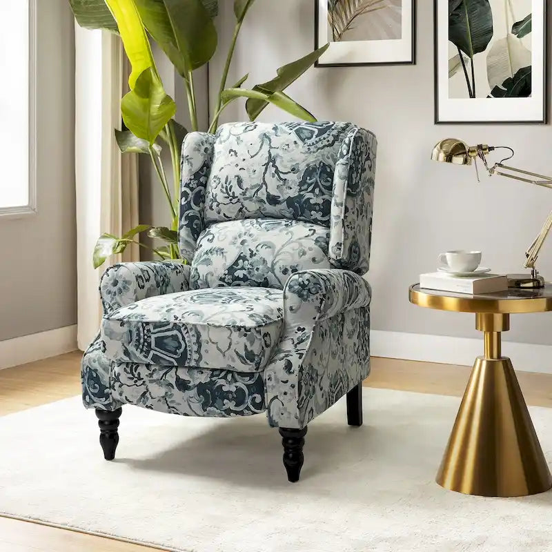 Fauteuil inclinable manuel classique en tissu avec oreilles