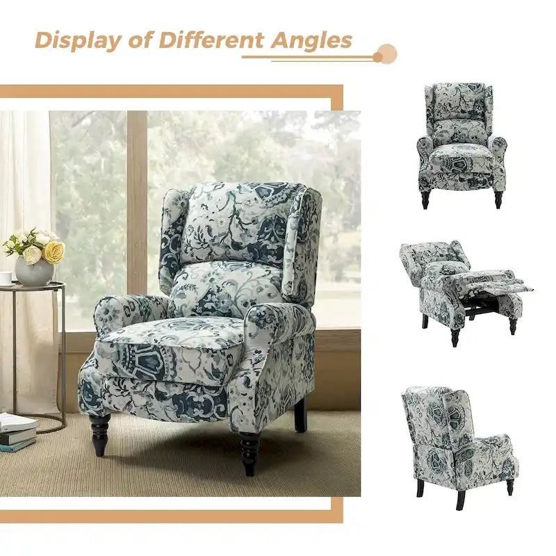 Fauteuil inclinable manuel classique en tissu avec oreilles