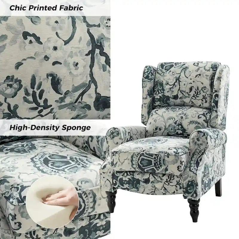 Fauteuil inclinable manuel classique en tissu avec oreilles