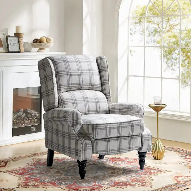 Fauteuil inclinable manuel classique en tissu avec oreilles