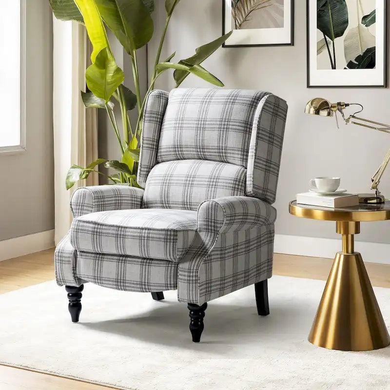 Fauteuil inclinable manuel classique en tissu avec oreilles