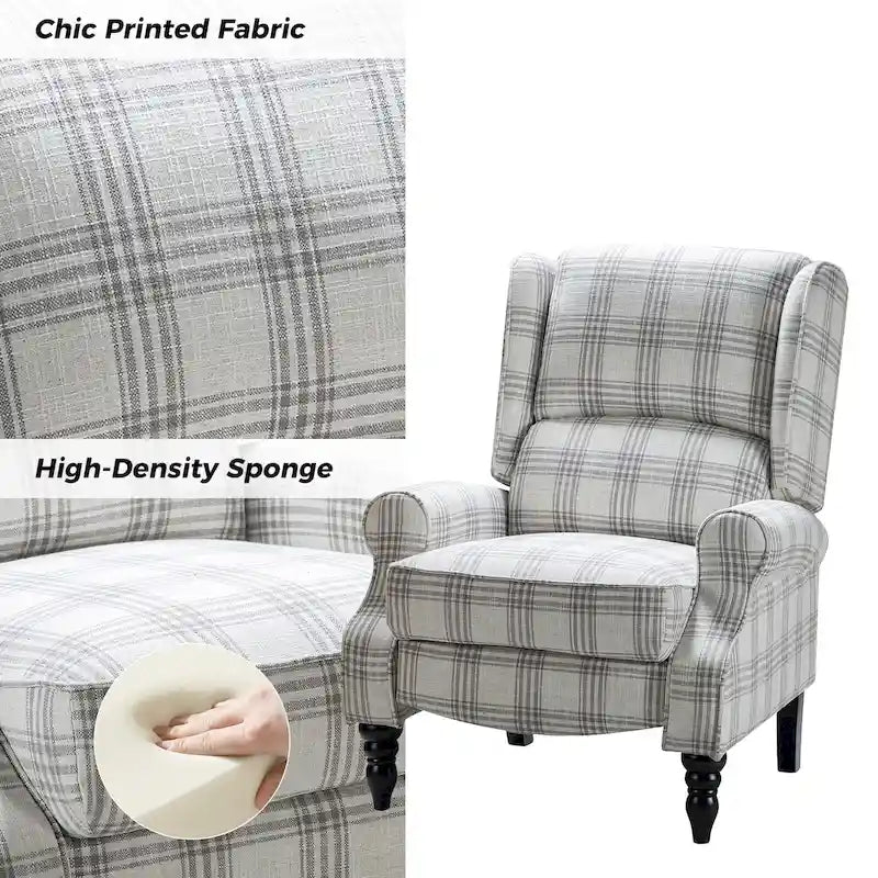 Fauteuil inclinable manuel classique en tissu avec oreilles