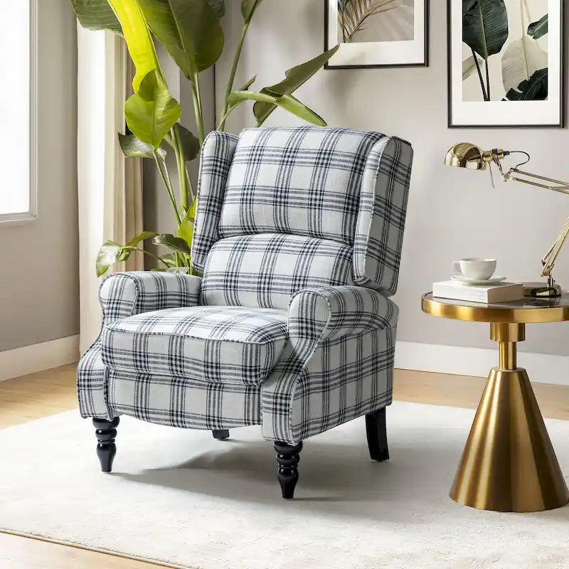 Fauteuil inclinable manuel classique en tissu avec oreilles