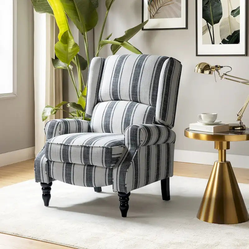 Fauteuil inclinable manuel classique en tissu avec oreilles