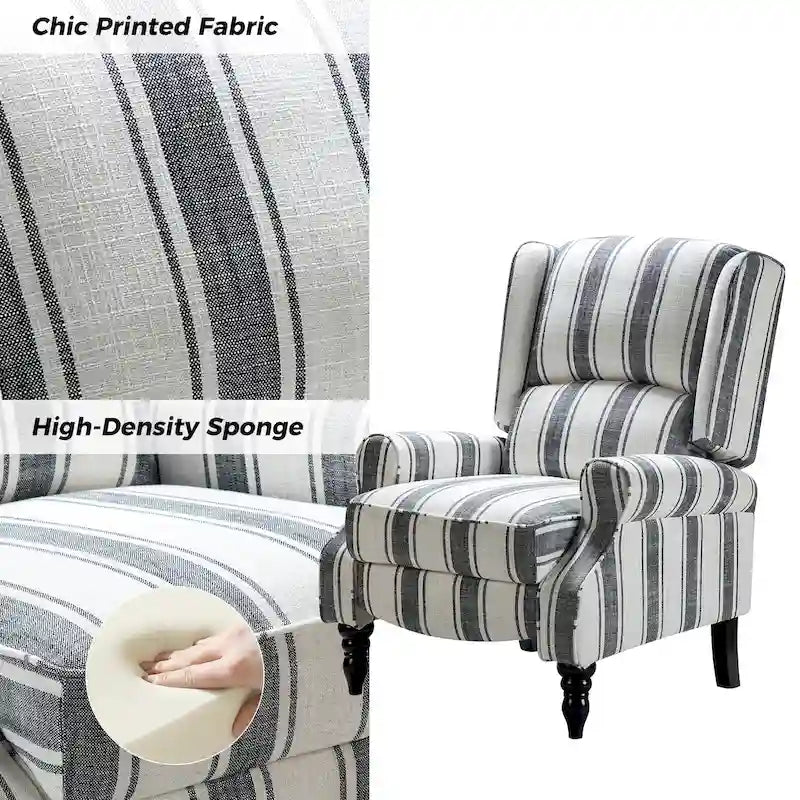 Fauteuil inclinable manuel classique en tissu avec oreilles