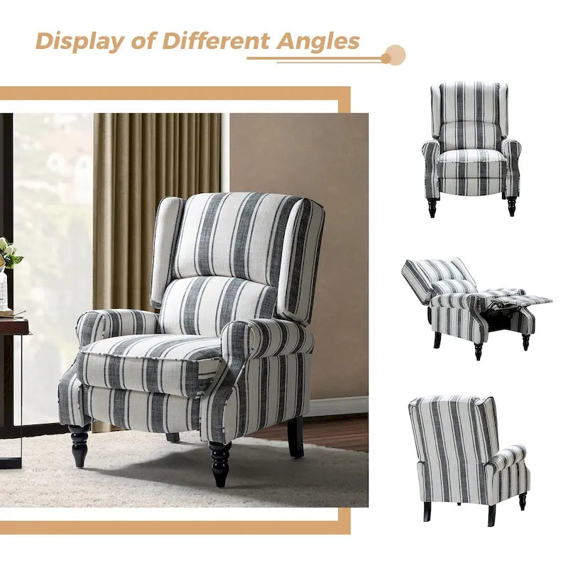 Fauteuil inclinable manuel classique en tissu avec oreilles