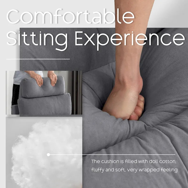 Fauteuil d'appoint avec dossier réglable et pouf de rangement