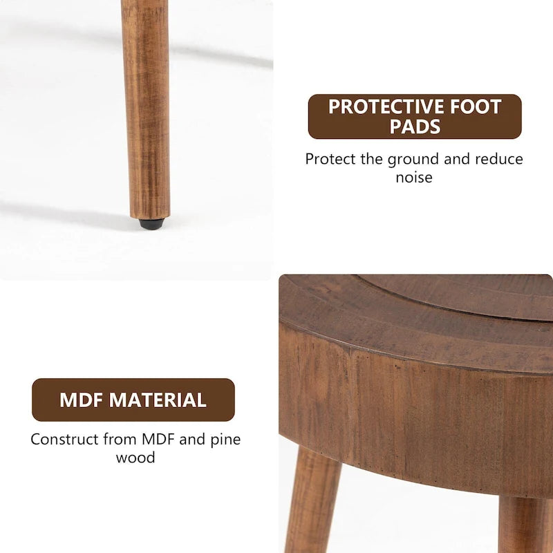 Table basse en bois massif marron rustique pour salon