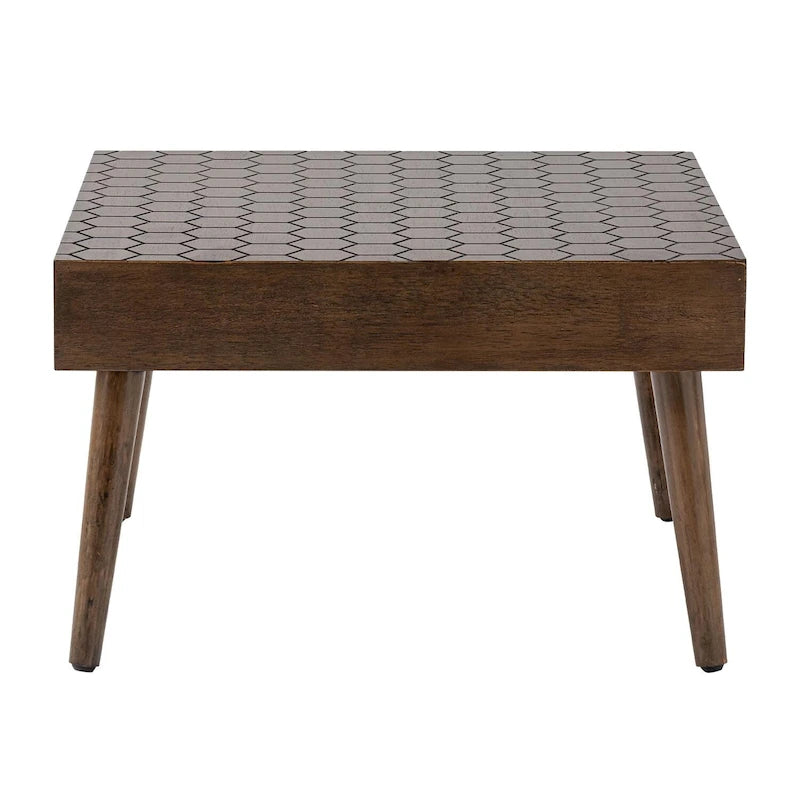 Table basse en bois massif marron rustique pour salon