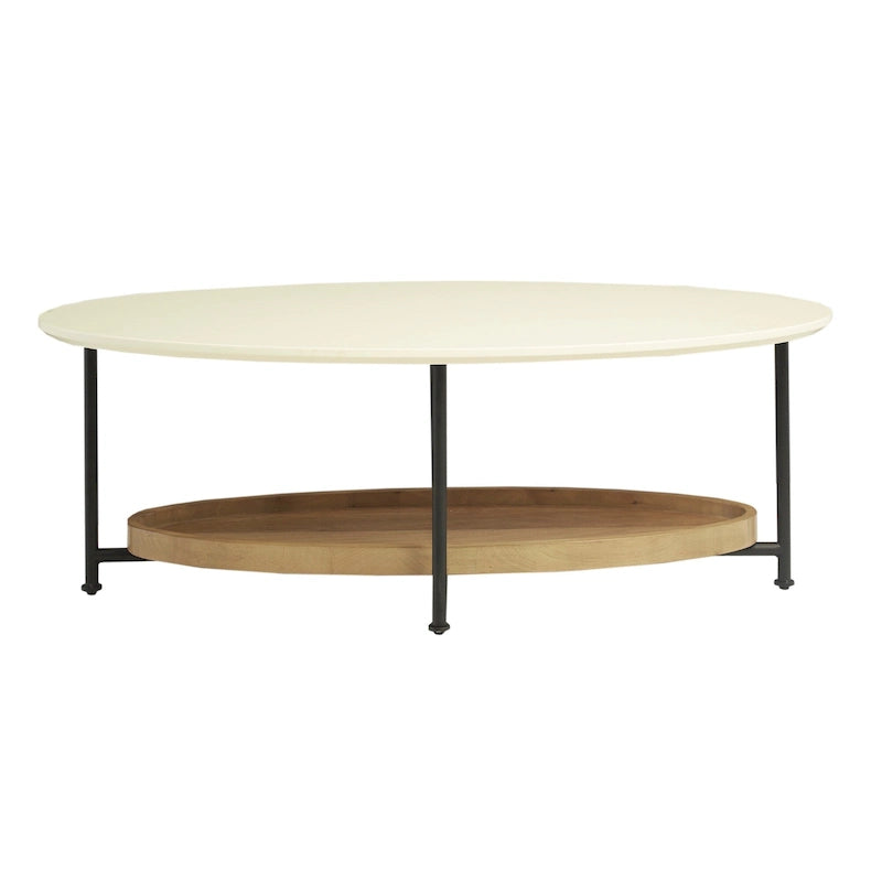 Table basse blanche / bois naturel