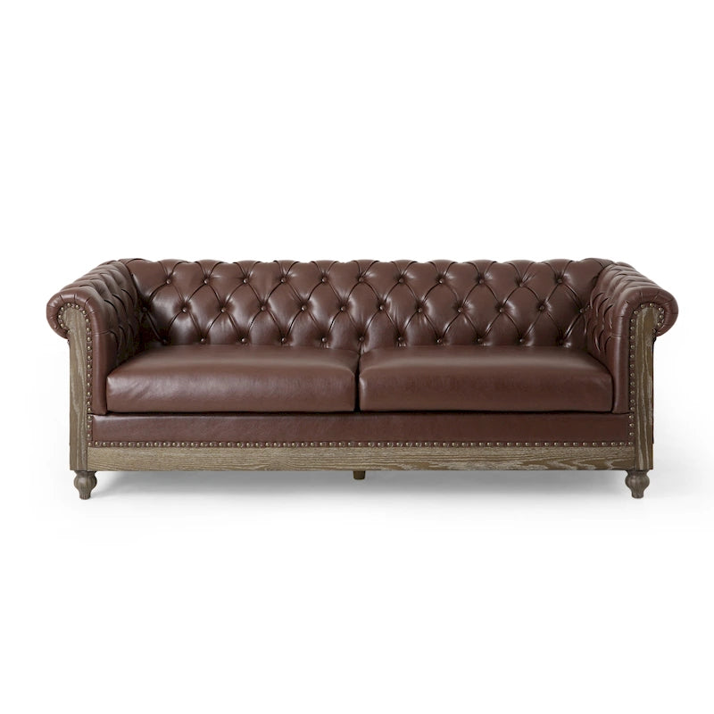 Série de canapés Chesterfield cloutés — 199,9 cm (L) x 85,1 cm (l) x 71,1 cm (H)