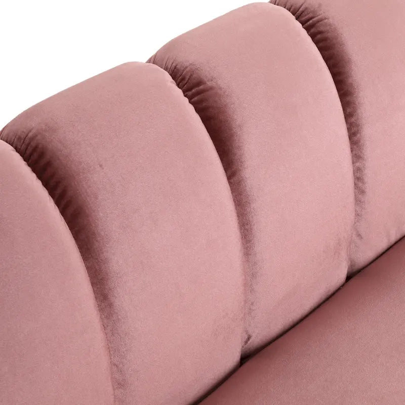 Canapé trois places en velours moderne — 30.00 (P) x 83.25 (L) x 30.25 (H)