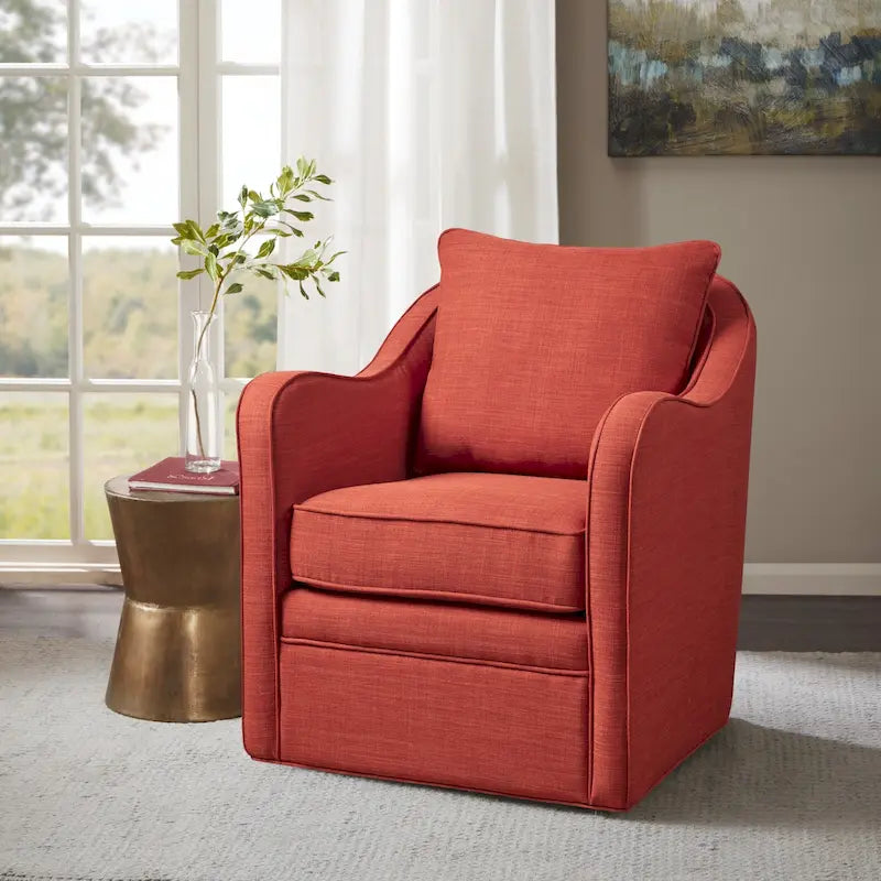 Fauteuil pivotant courbé et rembourré