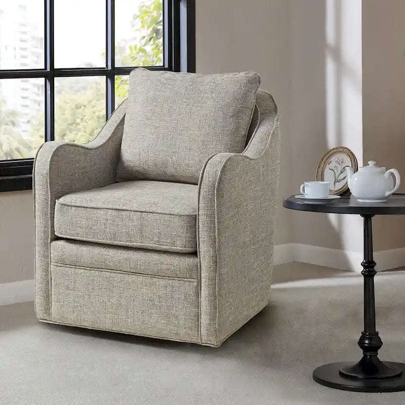 Fauteuil pivotant courbé et rembourré