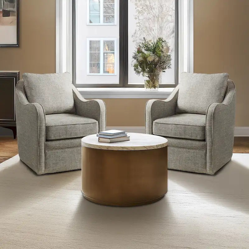 Fauteuil pivotant courbé et rembourré