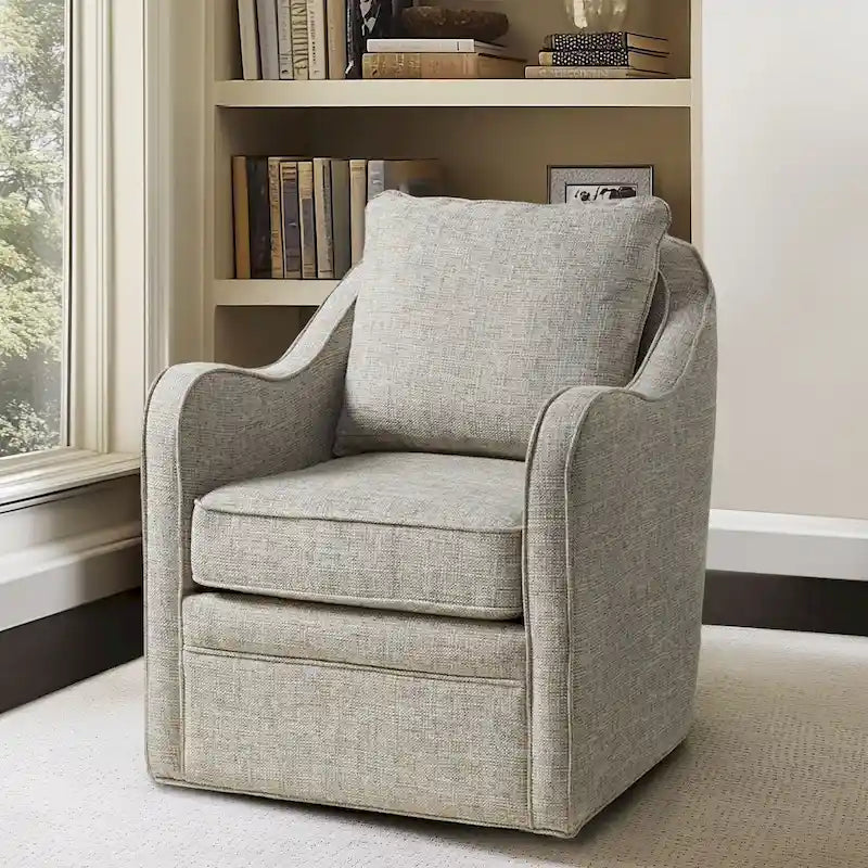 Fauteuil pivotant courbé et rembourré