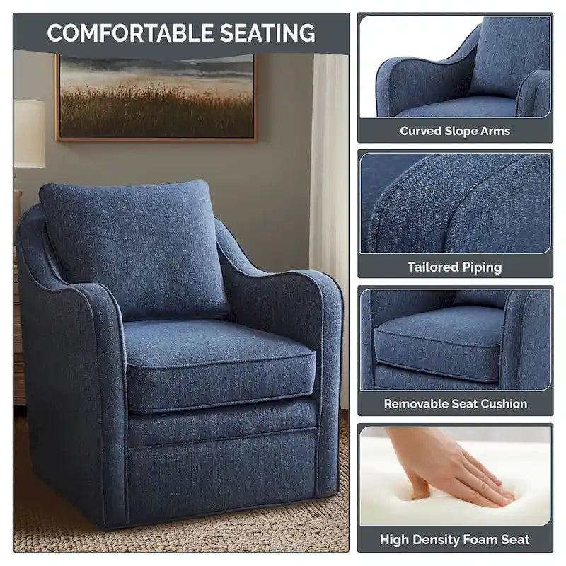 Fauteuil pivotant courbé et rembourré