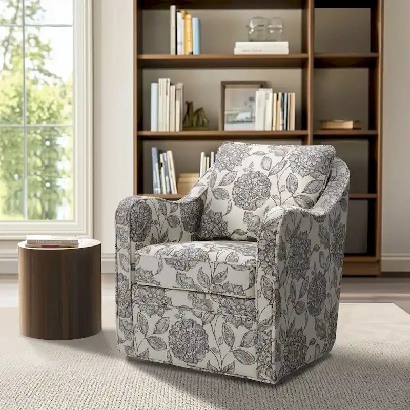 Fauteuil pivotant courbé et rembourré
