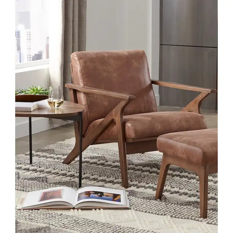 Chaise en bois massif de style Mid-Century Modern