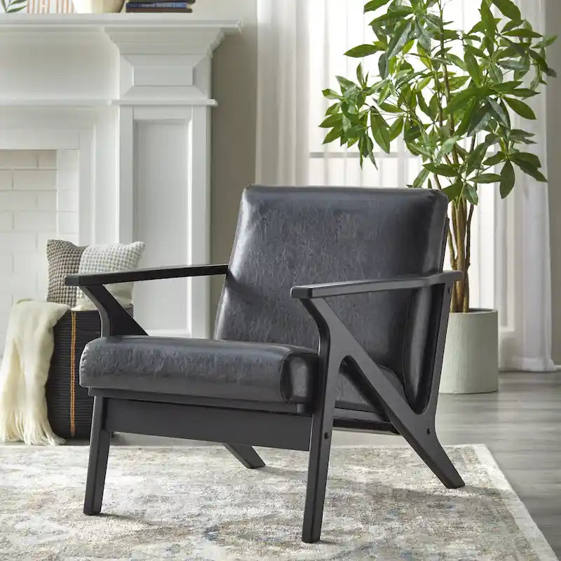 Chaise en bois massif de style Mid-Century Modern